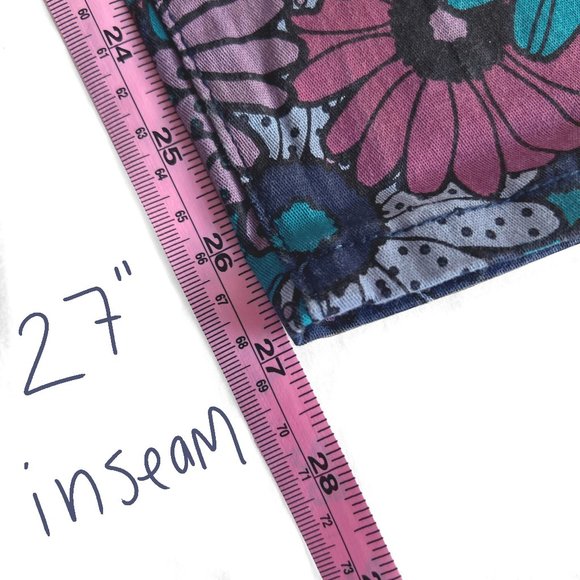 Modcloth Floral Skinny Jeans, ankle length, small - Picture 12 of 14